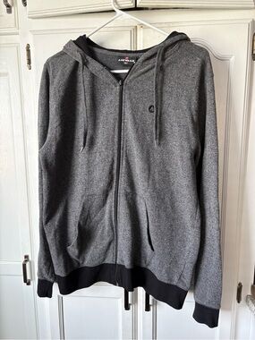 Airwalk Men's Charcoal Gray Zip-Up Hoodie Sweater
